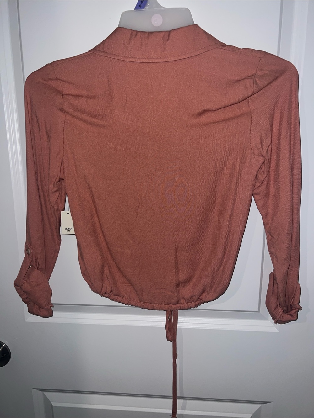 NOBO Rust Button-Front Drawstring Hem Shirt - Picture 2 of 2